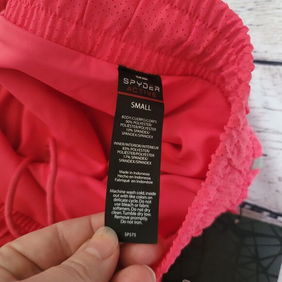 NWT Woman’s SPYDER Running Shorts Coral Reflective Seams Size Small - Picture 6 of 7